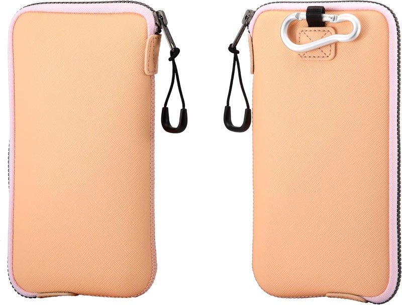 OneJoy Phone Sleeve Lightweight Cell Phone Pouch for Mobile Protection, Slim Fit and Durable, with Clip-on for Easy Carrying, enough for 6.1" to 6.9" Cellphone [ Peach ] - Image 3